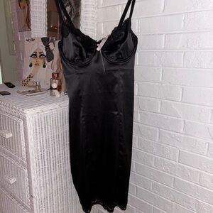 Victoria's Secret Black Satin Chemise